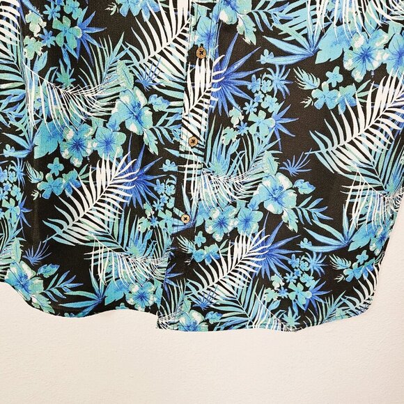 Joe Marlin Hawaiian Palm Leaf Short Sleeve Shirt Size XXL - Picture 3 of 5